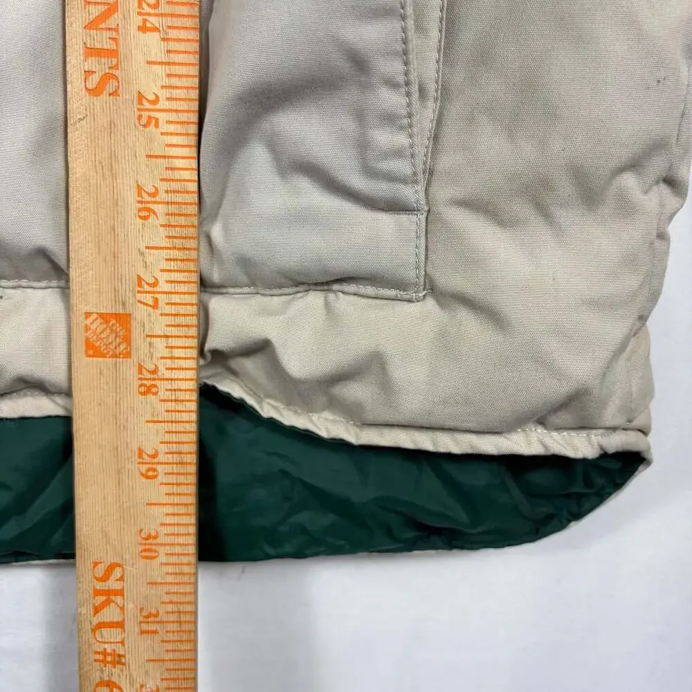 Eddie Bauer Men's  Puffer Vest Tan Beige Snap Pocket Size XXL Tall